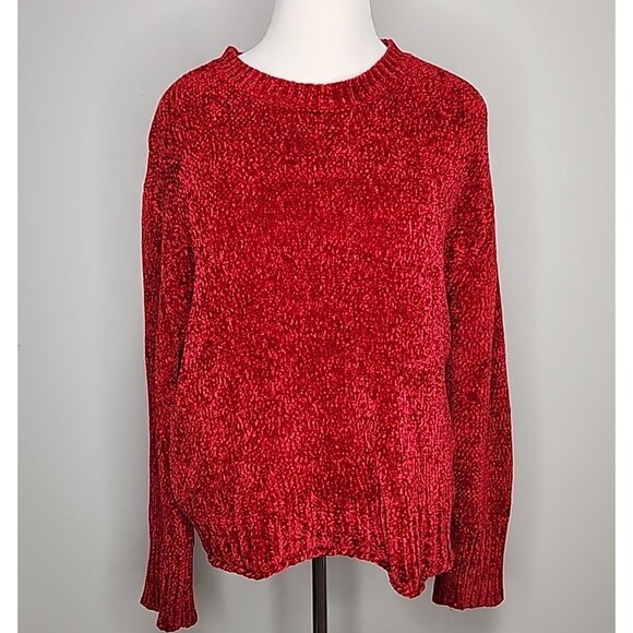 Christian Siriano New York Women's Red Chunky Pullover Sweater Long Sleeve XL - Picture 1 of 7